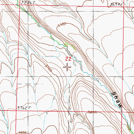 Topographic Map of Snow Creek, OR