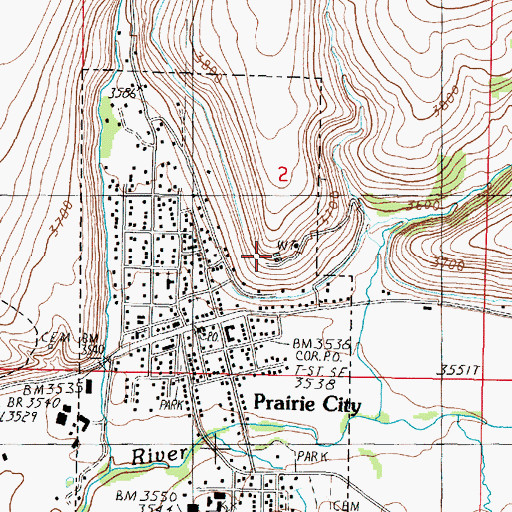 Topographic Map of Prairie City Reservoir, OR