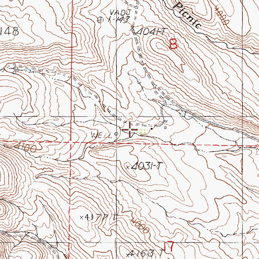 Topographic Map of Bradley Creek, OR