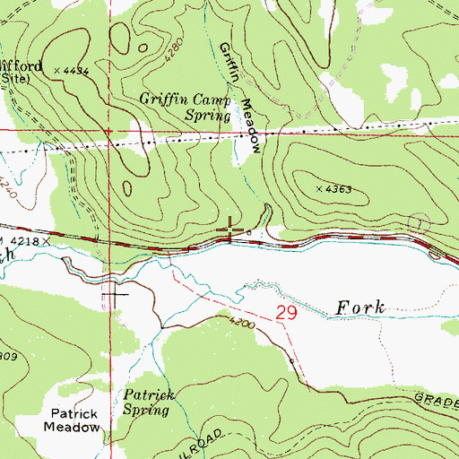 Topographic Map of Parkers (historical), OR
