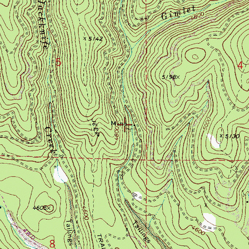Topographic Map of Gimlet (historical), OR