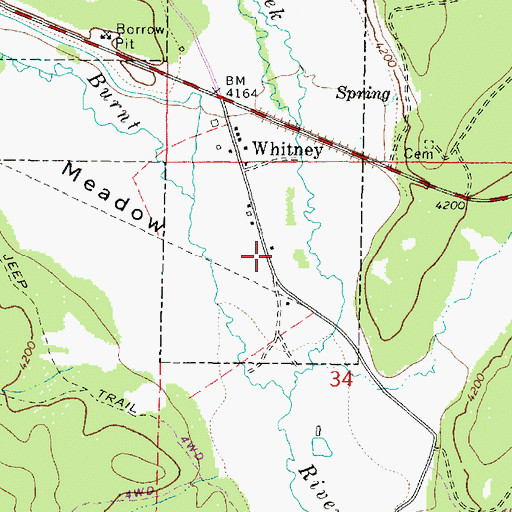 Topographic Map of Whitney Valley, OR