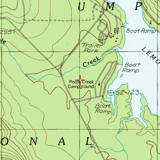 Topographic Map of Poole Creek Recreation Site, OR