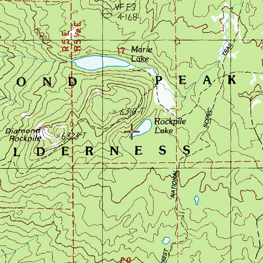 Topographic Map of Rockpile Lake, OR