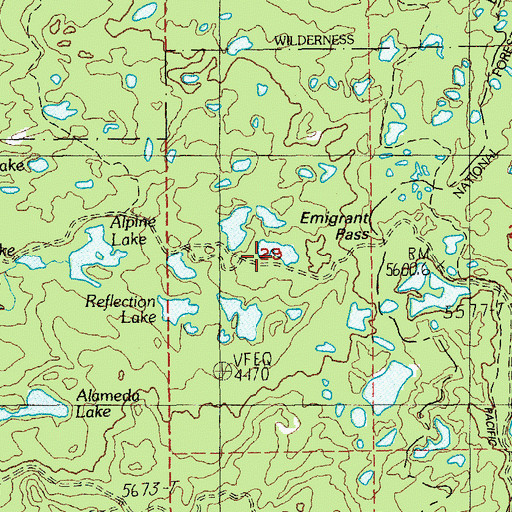 Topographic Map of Sunrise Lake, OR