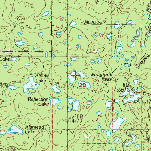 Topographic Map of Sunset Lake, OR