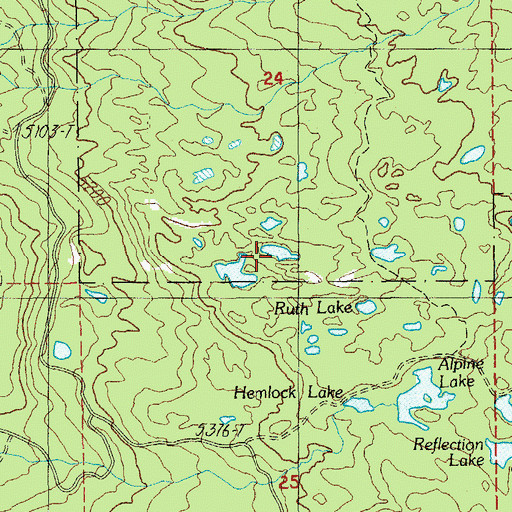 Topographic Map of Neet Lake, OR