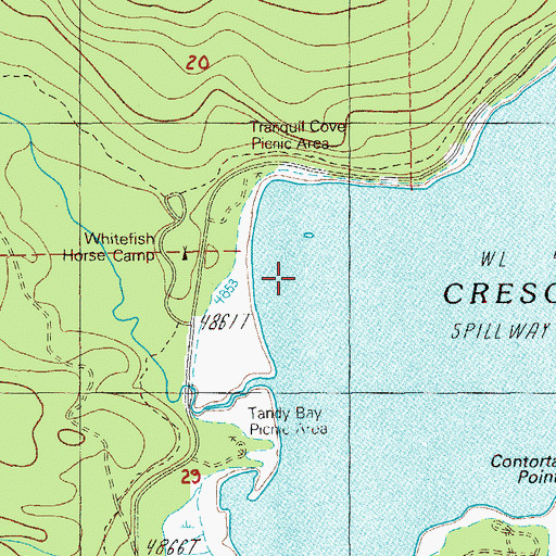 Topographic Map of Tranquil Cove, OR