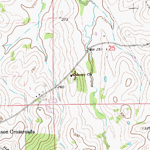 Topographic Map of Calvary Church, AL
