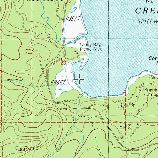 Topographic Map of Tandy Bay, OR
