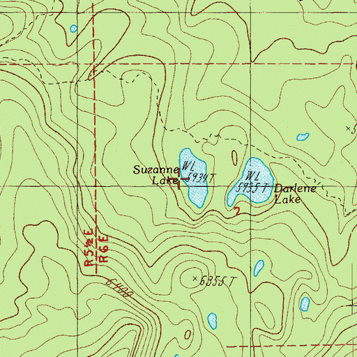 Topographic Map of Suzanne Lake, OR