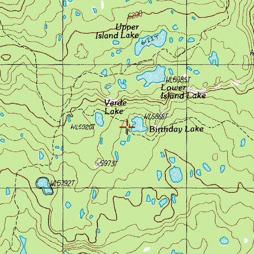 Topographic Map of Birthday Lake, OR