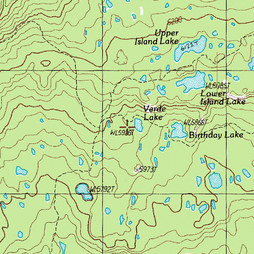 Topographic Map of Verde Lake, OR