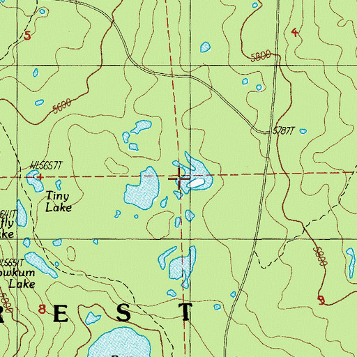 Topographic Map of Trio Lake Number 2, OR