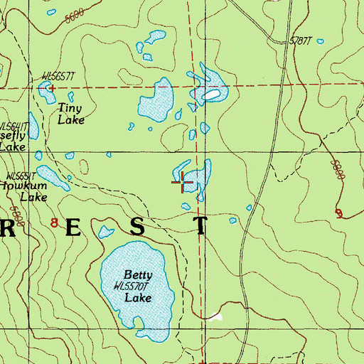 Topographic Map of Trio Lake Number 1, OR