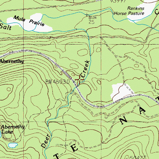 Topographic Map of Bills Creek, OR