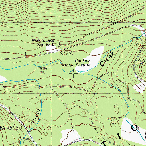 Topographic Map of Bechel Creek, OR