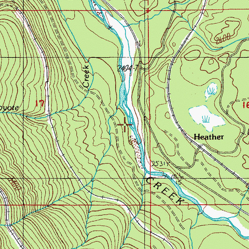 Topographic Map of Doe Creek, OR