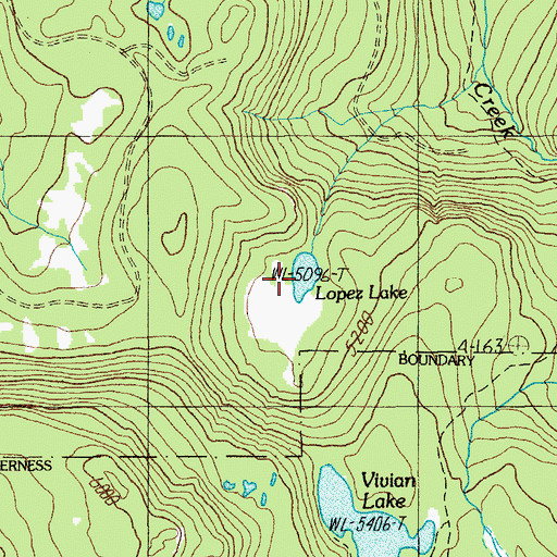 Topographic Map of Lopez Lake, OR