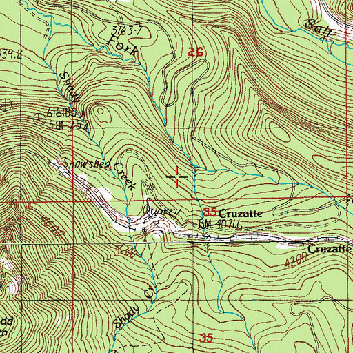 Topographic Map of Cascade Creek, OR