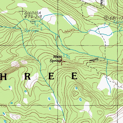 Topographic Map of Mesa Springs, OR