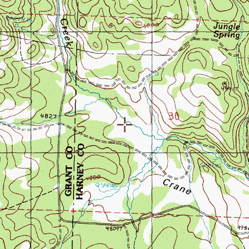 Topographic Map of Crane Flat, OR