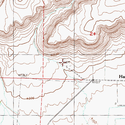 Topographic Map of Harney Cemetery, OR