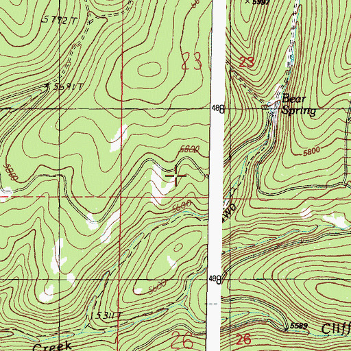 Topographic Map of Hawk Spring (historical), OR