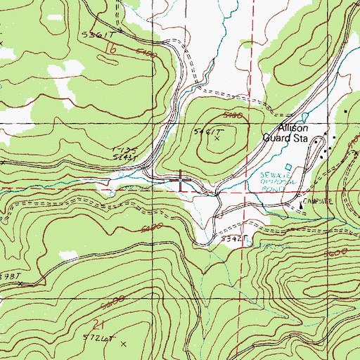 Topographic Map of Whistle Creek, OR