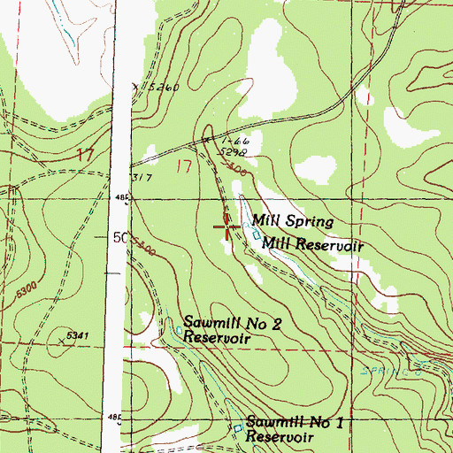 Topographic Map of Mill Spring, OR