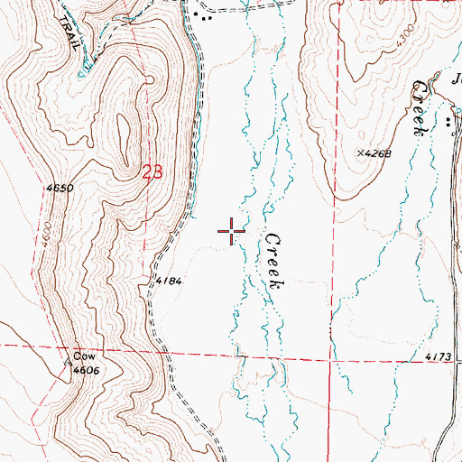 Topographic Map of Cow Creek Valley, OR
