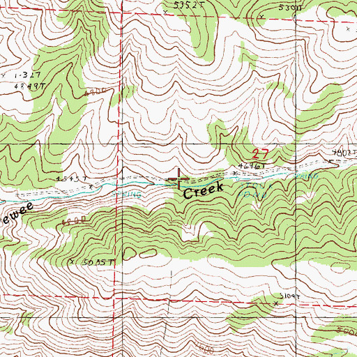 Topographic Map of Pewee Creek Reservoir, OR