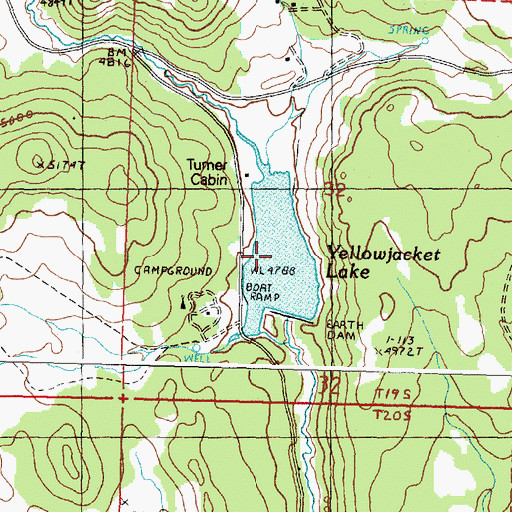 Topographic Map of Yellowjacket Lake, OR