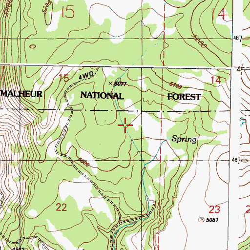 Topographic Map of Sunshine Spring, OR