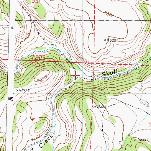 Topographic Map of Slickear Creek, OR