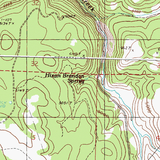 Topographic Map of Hixon Brandon Spring, OR