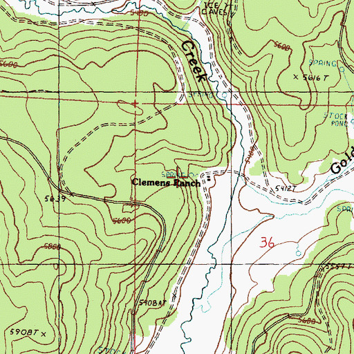 Topographic Map of Old Road Camp Spring, OR