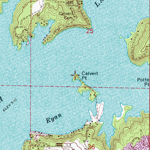 Topographic Map of Calvert Point, AL