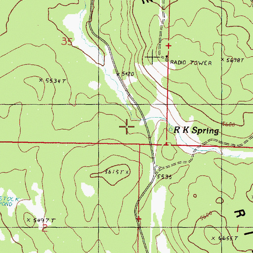 Topographic Map of Rock Spring, OR