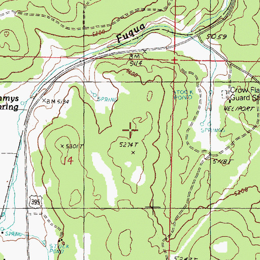 Topographic Map of Crow Flat, OR