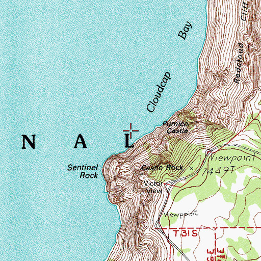 Topographic Map of Castle Rock, OR