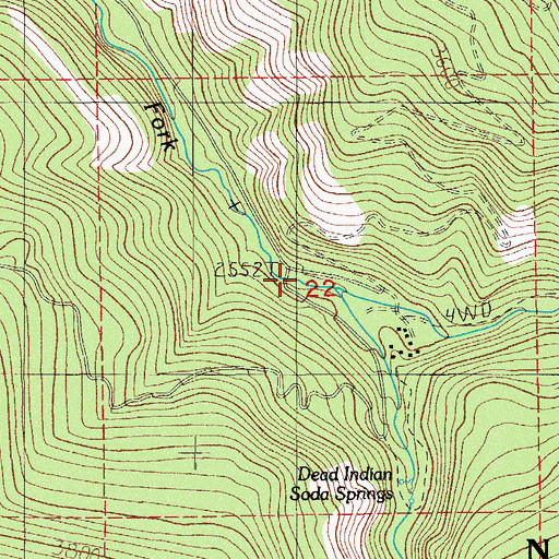 Topographic Map of Dead Indian Mountain, OR