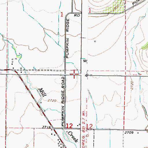 Topographic Map of Blue Mountains, OR