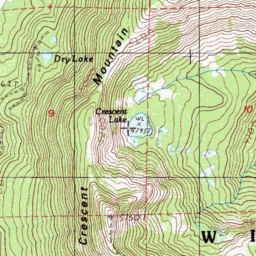 Topographic Map of Crescent Lake, OR