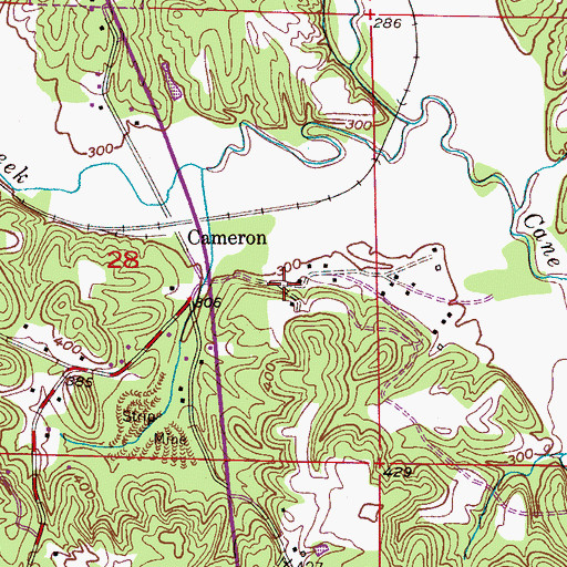 Topographic Map of Cameron, AL