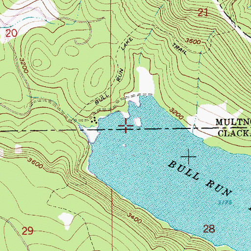 Topographic Map of Dodge Island, OR