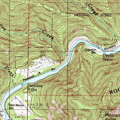 Topographic Map of Devils Stairs, OR