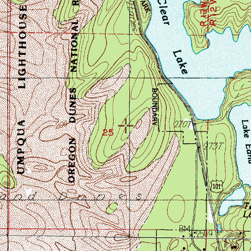 Topographic Map of Drake Dune, OR