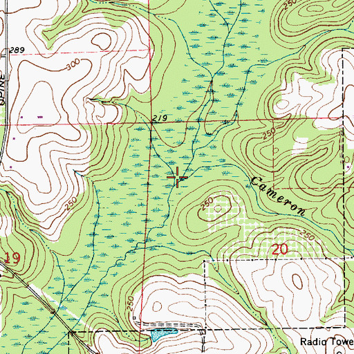Topographic Map of Cameron Creek, AL