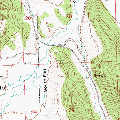 Topographic Map of Schuster Place, OR
